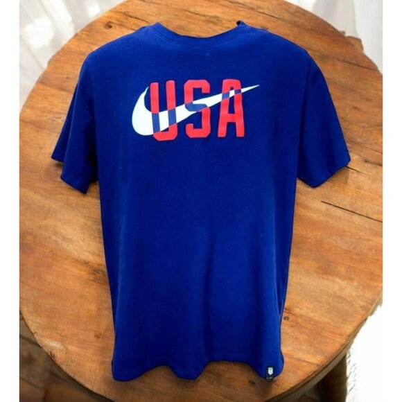 Nike USA Mens Big Swoosh T-Shirt Large Blue - Picture 1 of 7